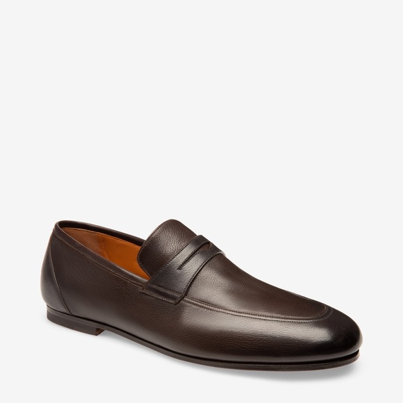 BALLY PLATOR PLAIN LEATHER PENNY LOAFER IN COFFEE - Picture 2 of 5